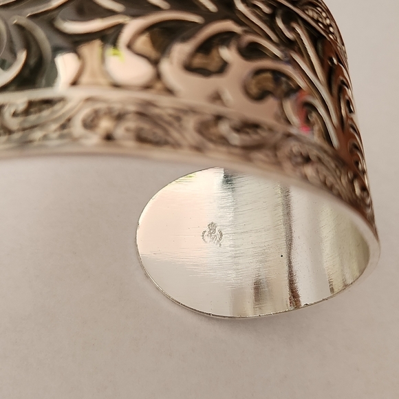 Premier Designs Monte Carlo Silverplated Cuff Bracelet Floral - Picture 5 of 6